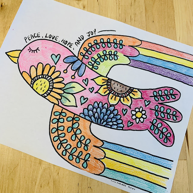 Sweet Free Christmas Bird Coloring Sheet Printable for kids and adults