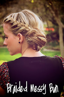 Twist Me Pretty's Abby Smith provides a detailed guide on how to create this gorgeous hairstyle, in her book The Ultimate Hairstyle Handbook. Braided Messy Bun