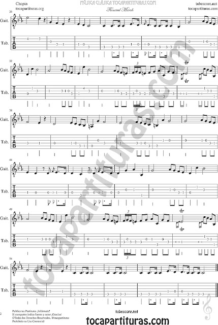 2  Guitarra Tabs Guitar Tablature Sheet Fingering Music Funeral March