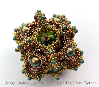 Beaded Cube from Meisterklasse II beaded by PrettyNett.de