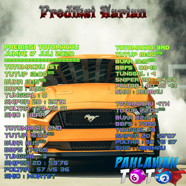 Prediksi Harian Toto Macau, Jum'at 17 Juli 2020 Paito