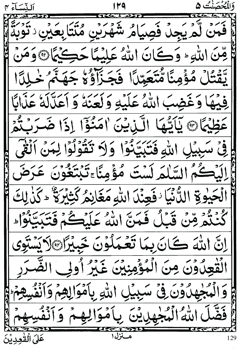 Quran Para 5 (Wal Muhsanat) 5th Para Recite Online and PDF