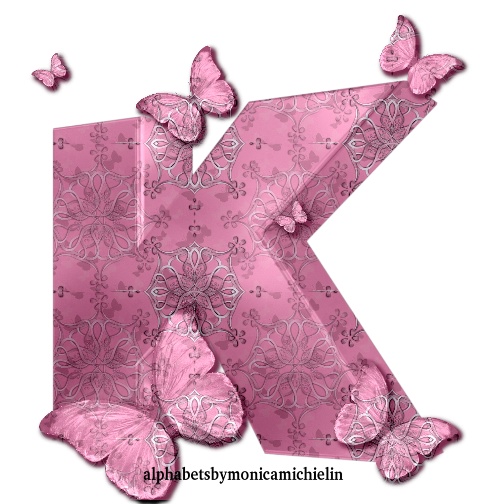 M Michielin Alphabets Pink Butterfly Alphabet Alfabeto Borboletas