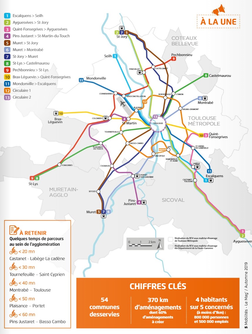 Theodore Biscotte Site Le Réseau Express Vélo (REV), 13 itinéraires cyclables à Toulouse et sa