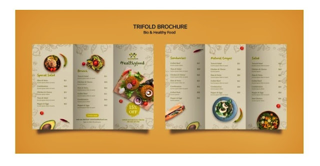 Desain template katalog menu makanan sehat alami