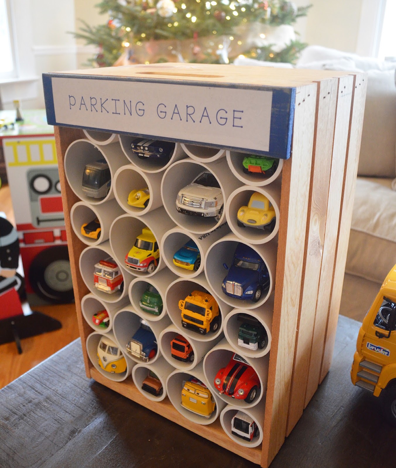 pvc toy car garage