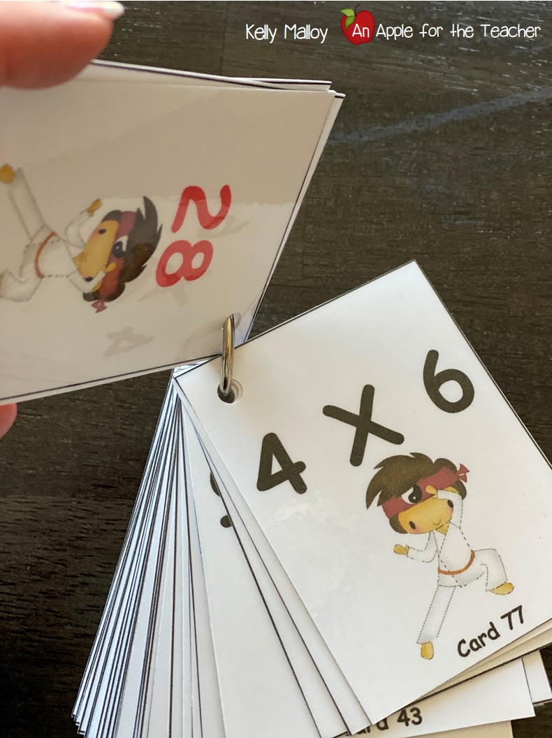An Apple For The Teacher Free Printable Key Ring Math Facts Flashcards