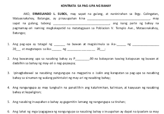 contract agreement in tagalog