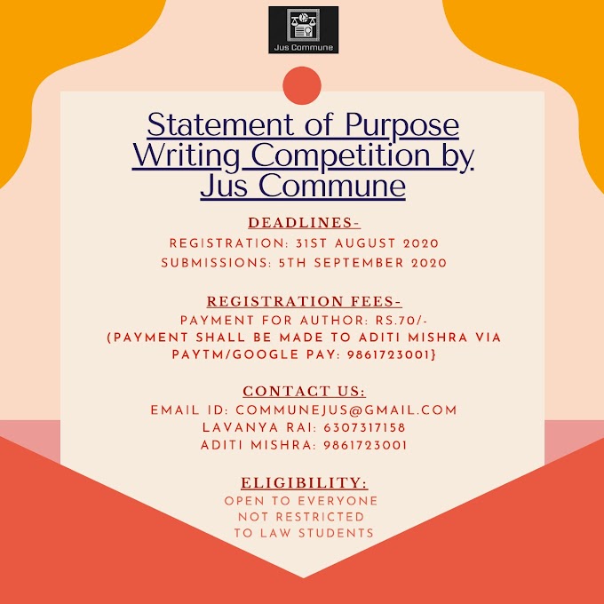  Statement of Purpose Writing Competition by Jus Commune