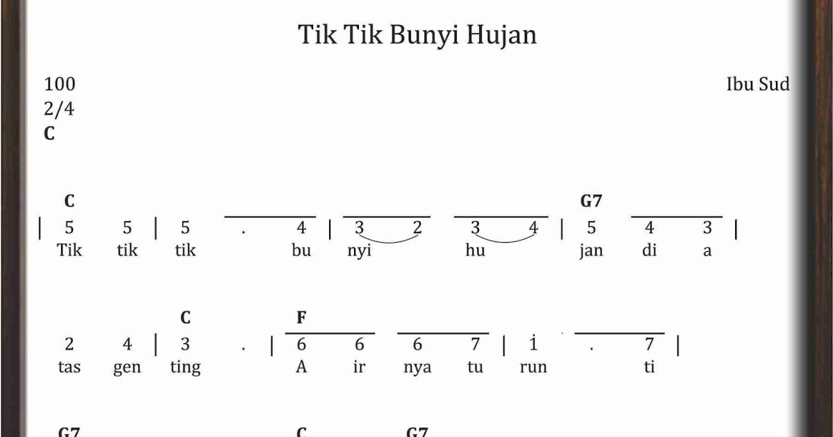 Not Angka Tik Tik Bunyi Hujan Sekitar Musik Not Angka Tik Tik Bunyi Hujan Sekitar Musik