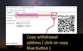 Copy LTC Withdrawal Address ( click on "copy" blue button )