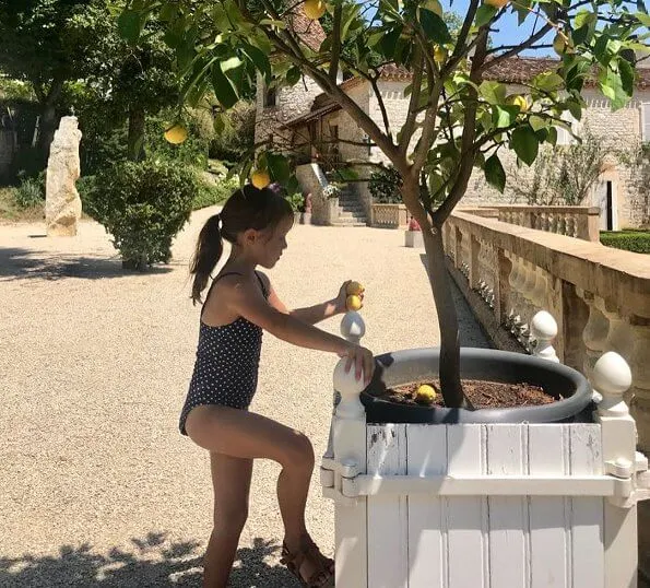 Danish Prince Joachim, Princess Marie, Princess Athena and Prince Henrik on summer holiday in Cayx Palace (Château de Caïx), France