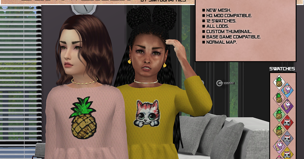 Bia Sweater New Mesh Simtographies Sims 4 Toddler Sims 4 Cc Kids All