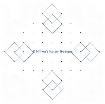 Nithya's Kolam Designs: Kolam 8: Dots Kolam 11 x 1