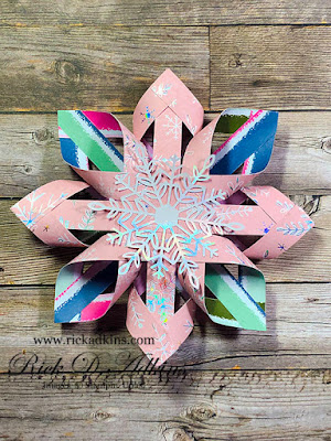 Learn how to create a 3D Snowflake Ornament with my Video Tutorial using a 6" x 6" piece of Whimsy & Wonder Speciality Designer Series Paper!