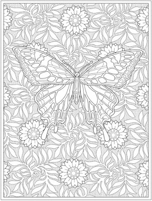 Dragonfly Treasure: Butterflies Flights of Fancy Coloring Pages