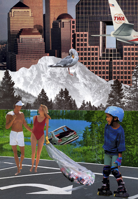 Climate change collage in Anthropocene series