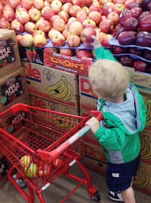 kid picking apples