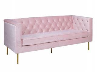 sofa 2 plazas tapizado rosa palido
