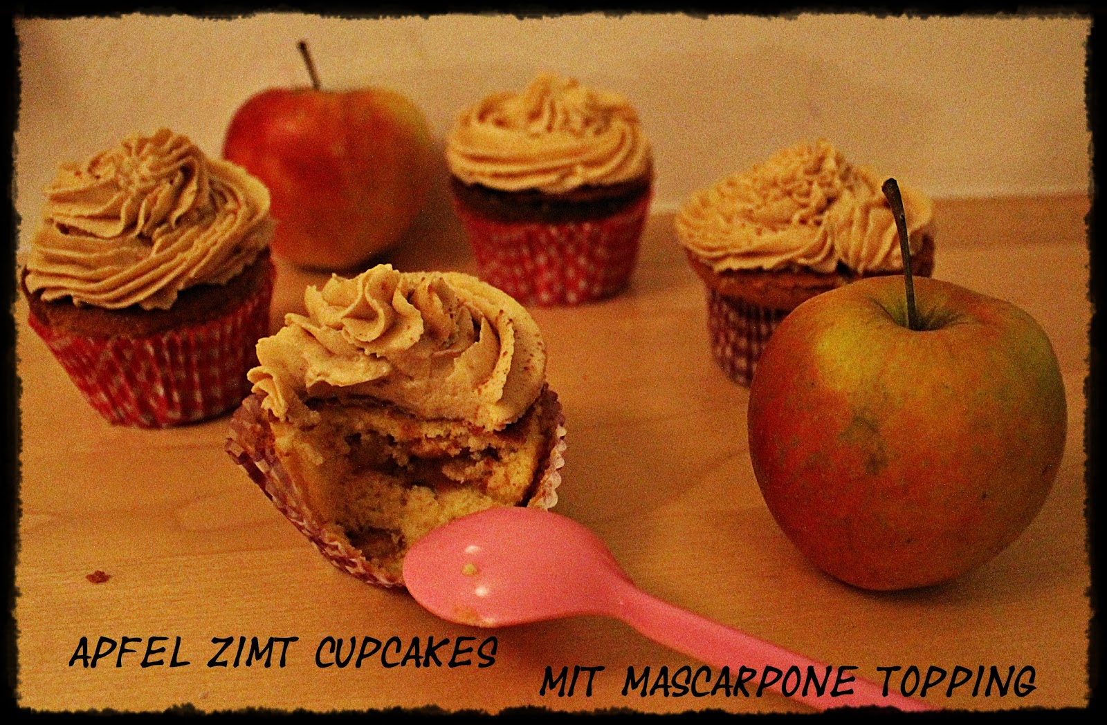 wunderbare Fantasie: Apfel-Zimt-Cupcakes mit Mascarpone-Topping