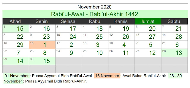 Kalender Islam 2020