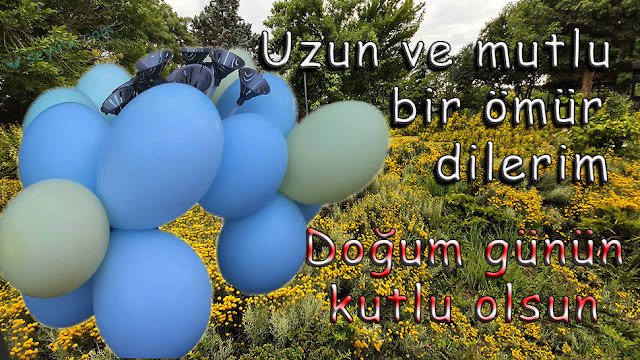 Uzun ve mutlu ömür dilekli doğum günü kartı