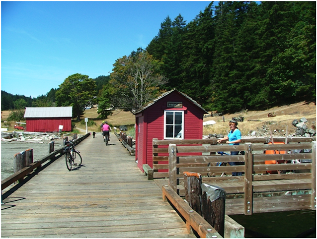 Stuart Island county dock, road to Turn point lighthouse