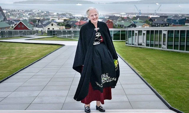 Queen Margrethe made a visit to the Faroe Islands aboard the Royal Yacht Dannebrog