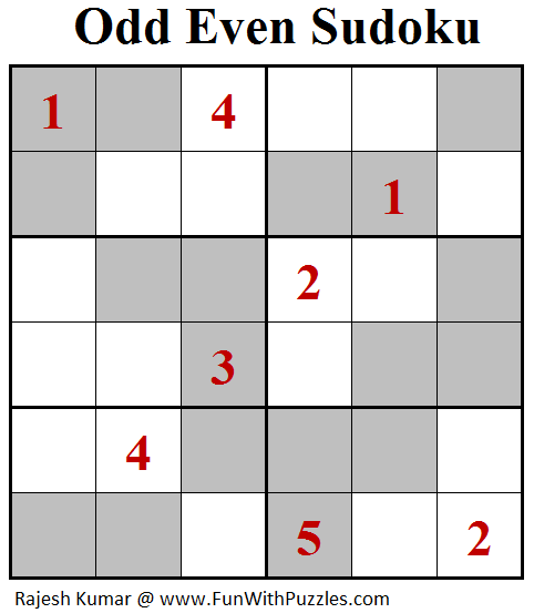 Odd Even Sudoku (Mini Sudoku Series #100)