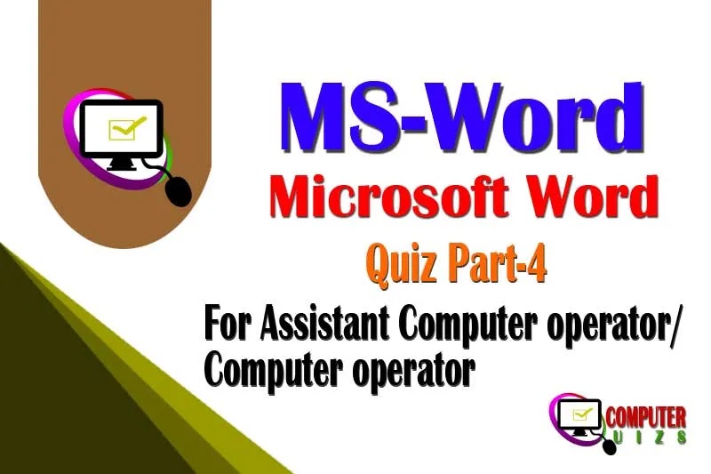 Microsoft word mcqs quiz for psc computer exam