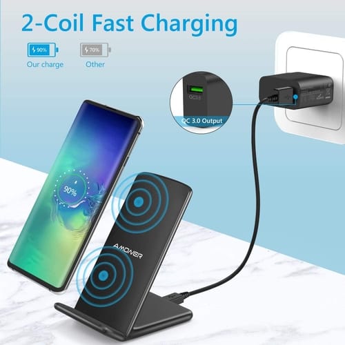 Amoner Qi-Certified 10W Wireless Charging Stand