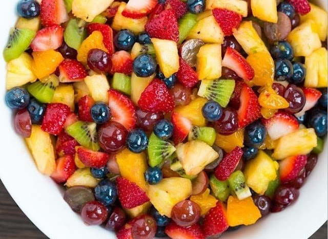 Honey Lime Rainbow Fruit Salad #vegetarian #vegan