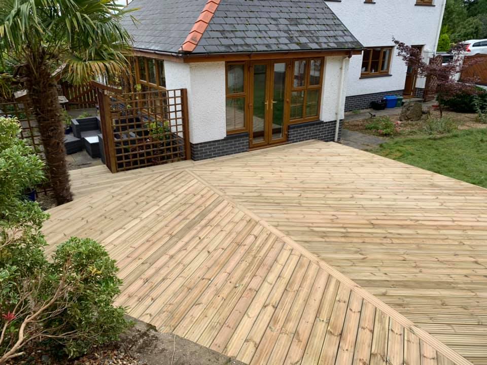 Herringbone decking design