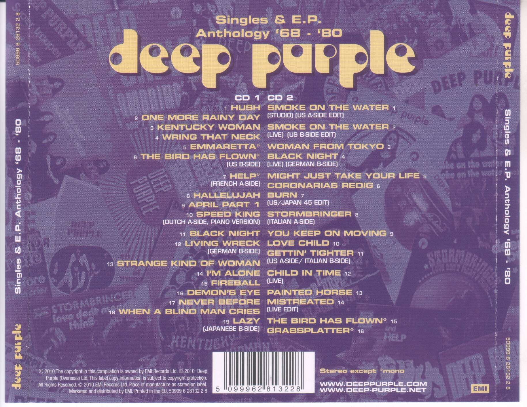 Дип перпл на русском. 2010 Singles & e.p. Anthology '68–'80-Deep Purple. Deep Purple 2010 Singles. Deep Purple Live 2010. Deep Purple the best of кассета.