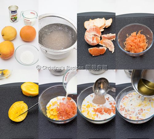 How To Make Mango Grapefruit Sago in Coconut Milk