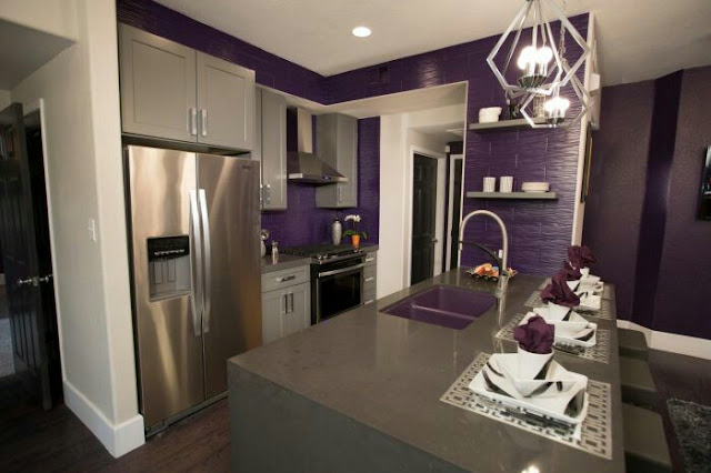 purple kitchen designs