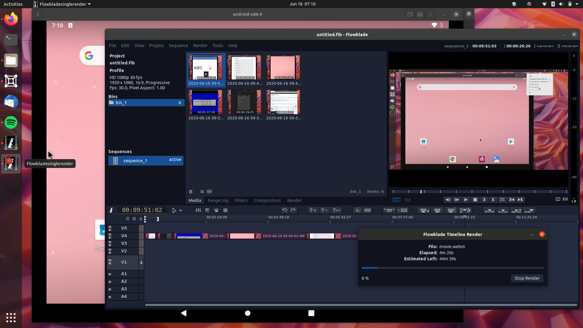 Record and editing a video in Ubuntu with Flowblade