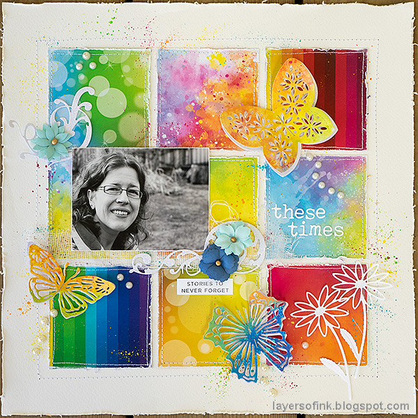 Layers of ink - Rainbow Blocks Scrapbooking Page by Anna-Karin Evaldsson. Layers of ink - Rainbow Blocks Scrapbooking Page by Anna-Karin Evaldsson.