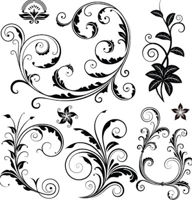 Gambar Dekoratif Pola Elemen Motif Bunga Hitam Gambar Dekoratif Pola Elemen Motif Bunga Hitam