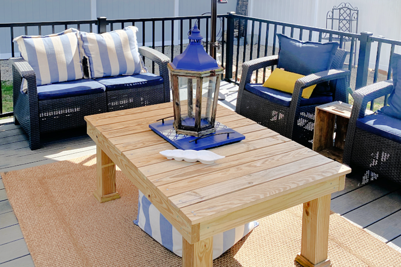 outdoor deck area in blue