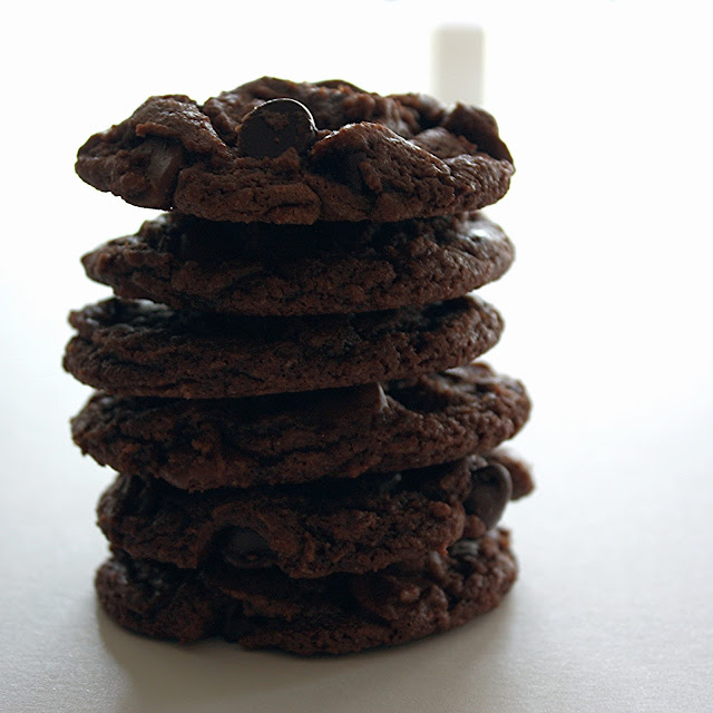 Fudgy Triple Chocolate Cookies