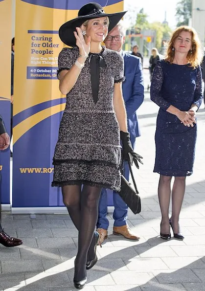 Dutch Queen Maxima wore ZARA Multicolored dress and Christian Louboutin pumps shoes, heels