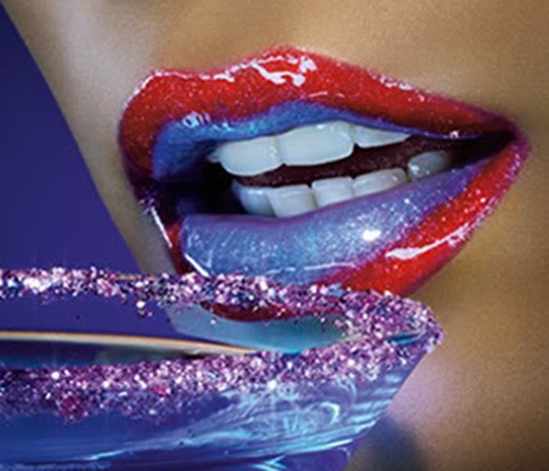 Red and Blue Lip Art Makeup
