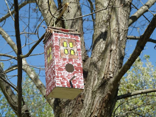 Milk carton birdhouse