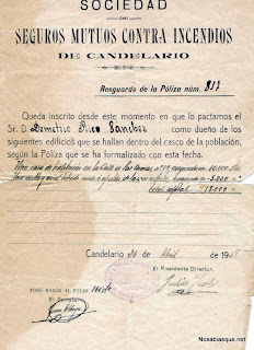 Contrato de la Sociedad de Incendios de Candelario Salamanca