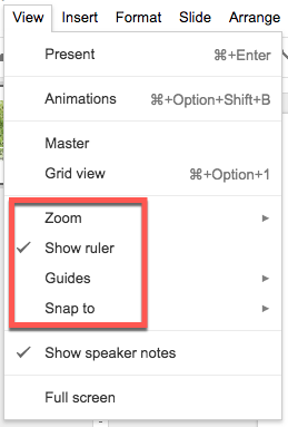 Google Slides - Rulers & Guides