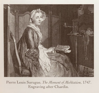 Pierre Louis Surugue, _The Moment of Meditation, 1747, Engraving after Chardin