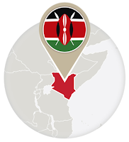Kenyan flag and map