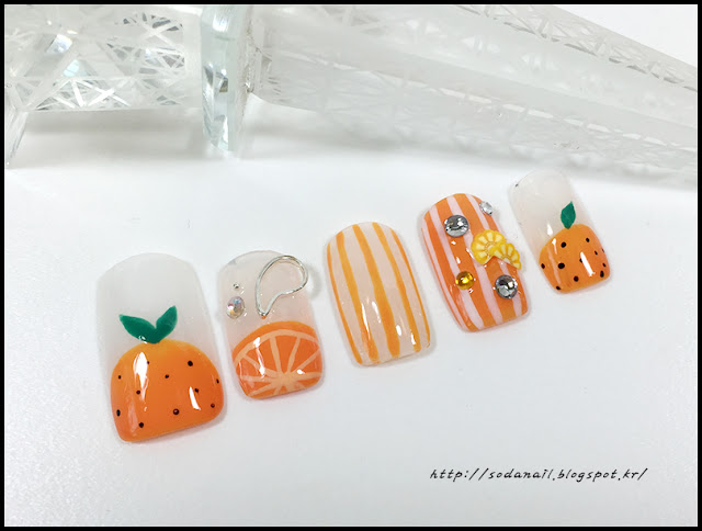 mandarine nail art design