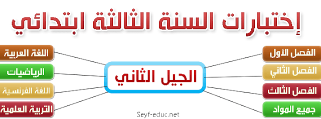 امتحان السنة الثالثة ابتدائي الفصل الثالث